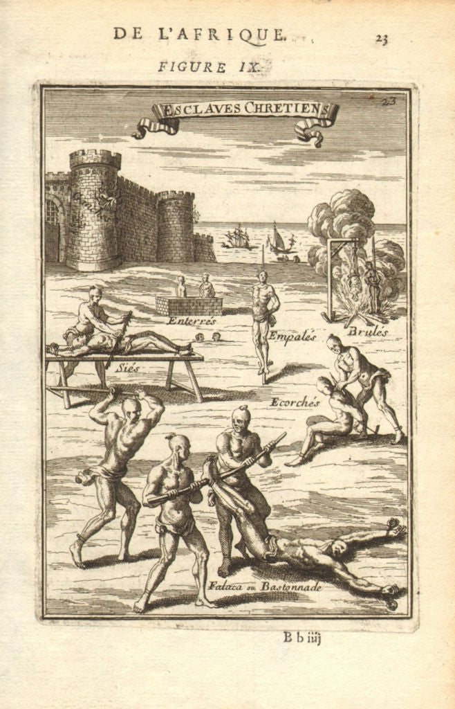 BARBARY. Christian slaves being tortured. 'Esclaves Chretiens'. MALLET 1683